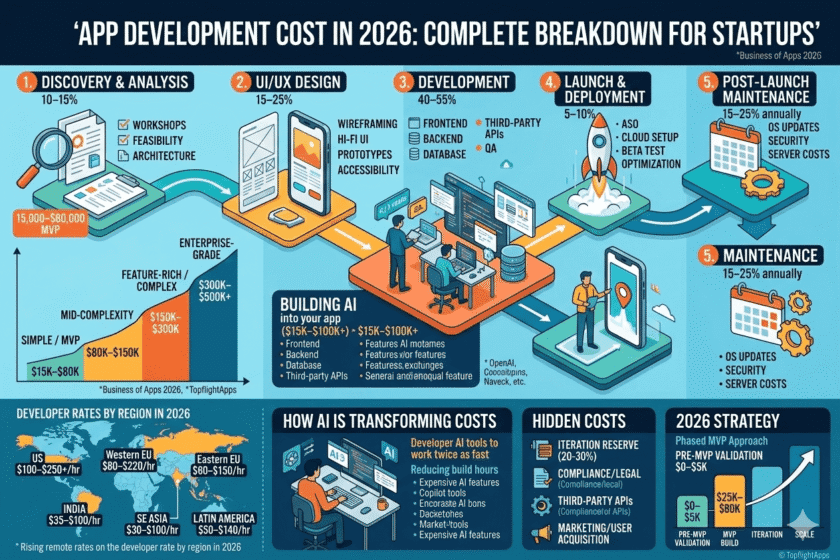 App Development Cost in 2026: Complete Breakdown for Startups